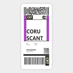 Coruscant Boarding Pass Sticker